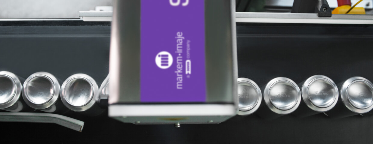 Top view of canning label machine